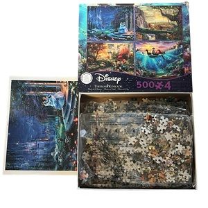 Thomas Kinkade Disney Puzzle Ceaco 4in1 Cinderella Ariel Minnie Mouse Lion King